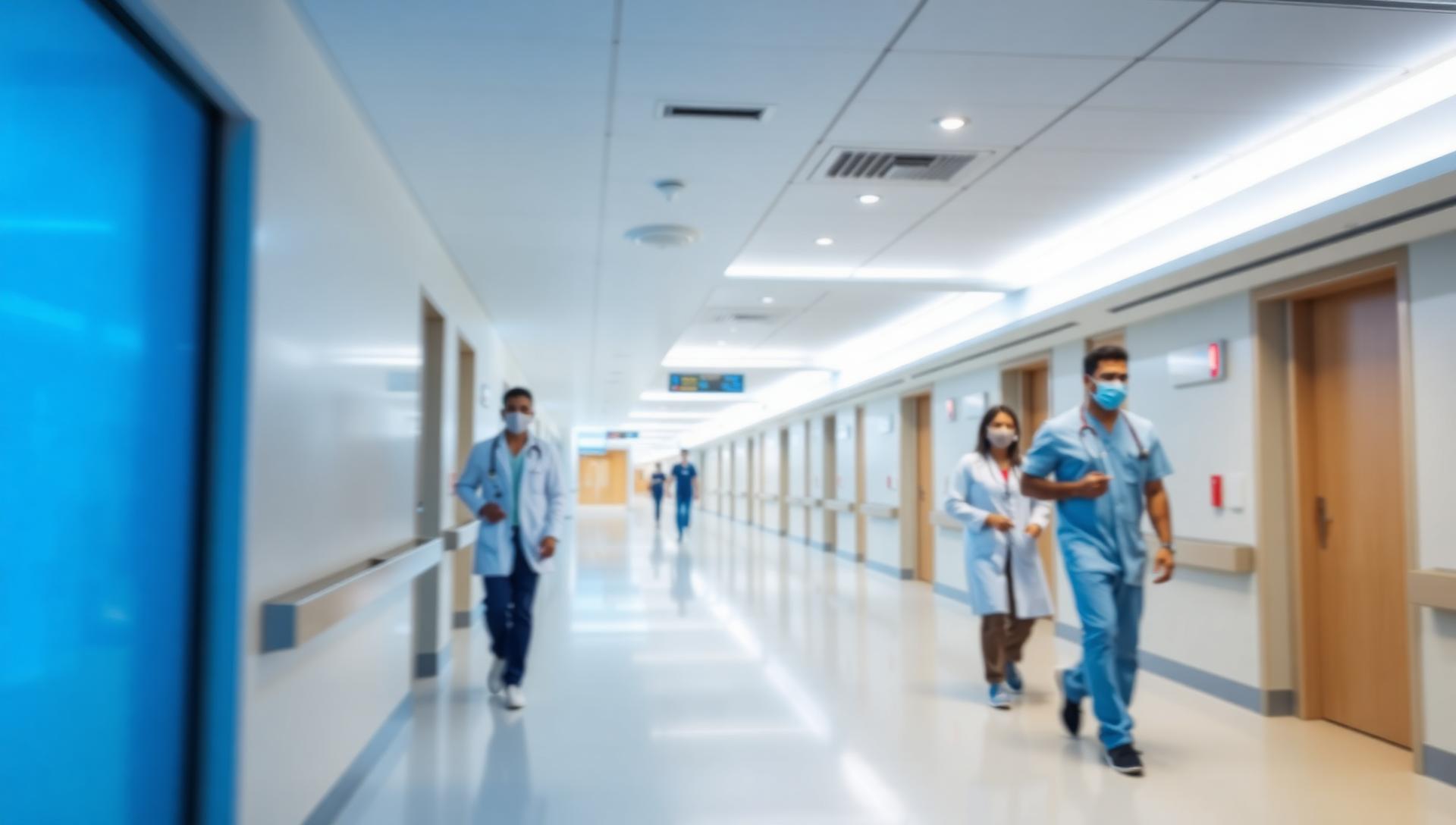 Corredor hospitalar moderno